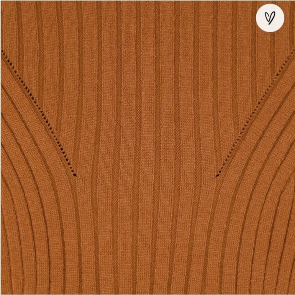 Rust Ribbed Knit Sweater Dress lulus - Picture 6 of 6